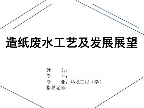 包装印刷造纸废水工艺及发展展望(ppt 46页)