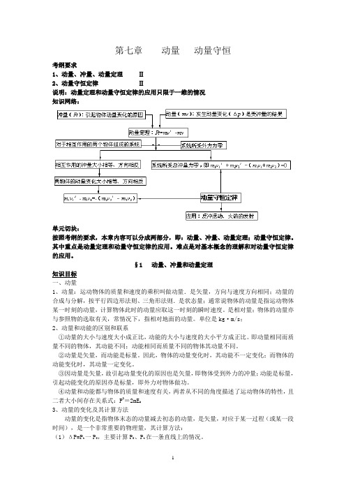 动量、冲量和动量定理