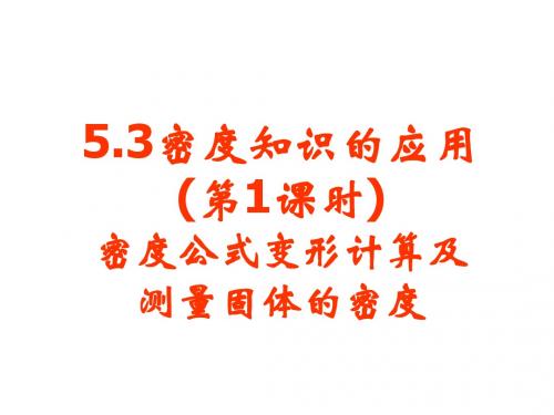 5.3第一课时--密度公式变换固体的密度及测量