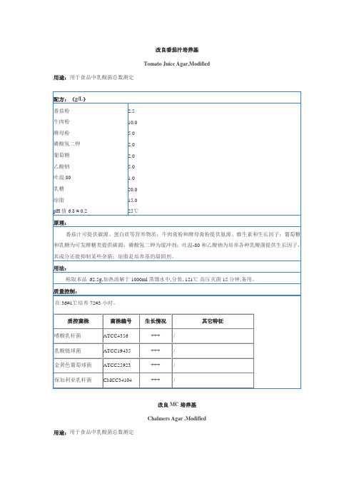 乳酸菌、双歧杆菌检验培养基