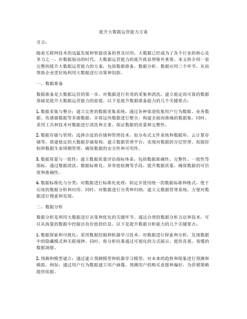 提升大数据运营能力方案