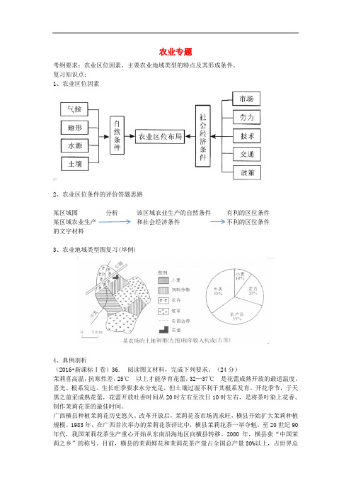 广东省高考地理二轮复习 专题《农业》学案