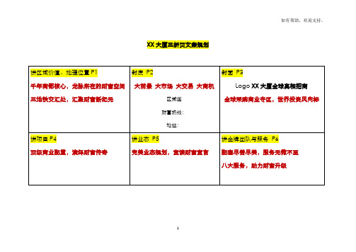 XX商业大厦招商三折页文案