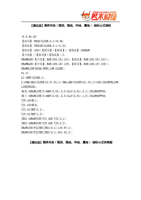 【股票指标公式下载】-【通达信】箱体买卖(箱顶、箱底、中线、魔鬼)