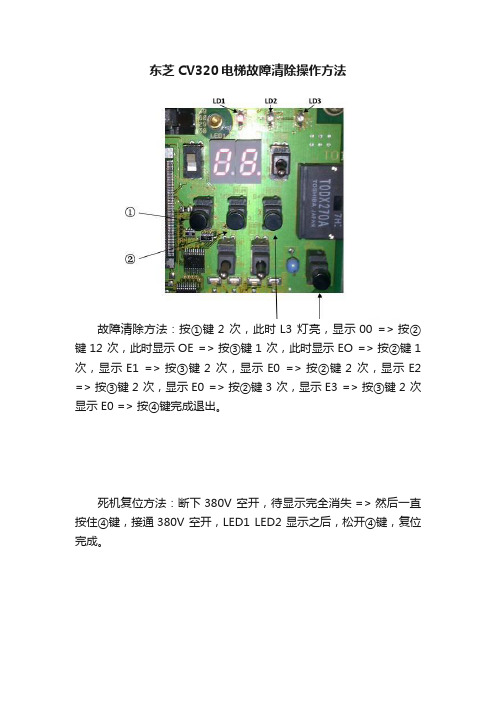 东芝CV320电梯故障清除操作方法