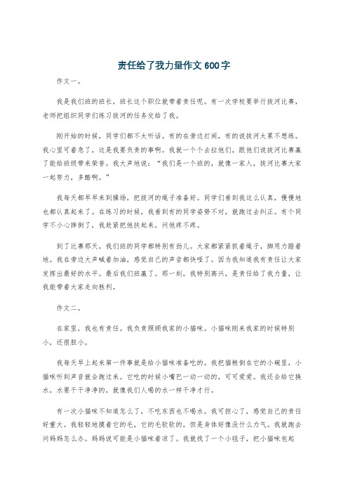 责任给了我力量作文600字