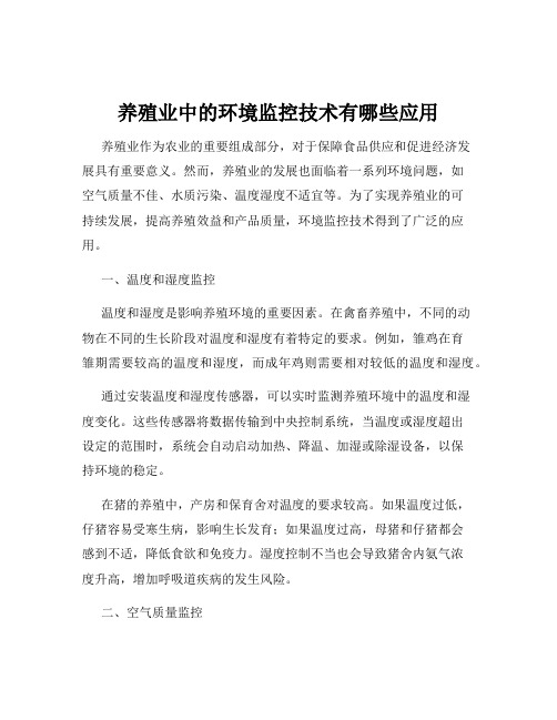 养殖业中的环境监控技术有哪些应用