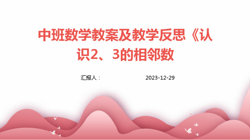 中班数学教案及教学反思《认识2、3的相邻数