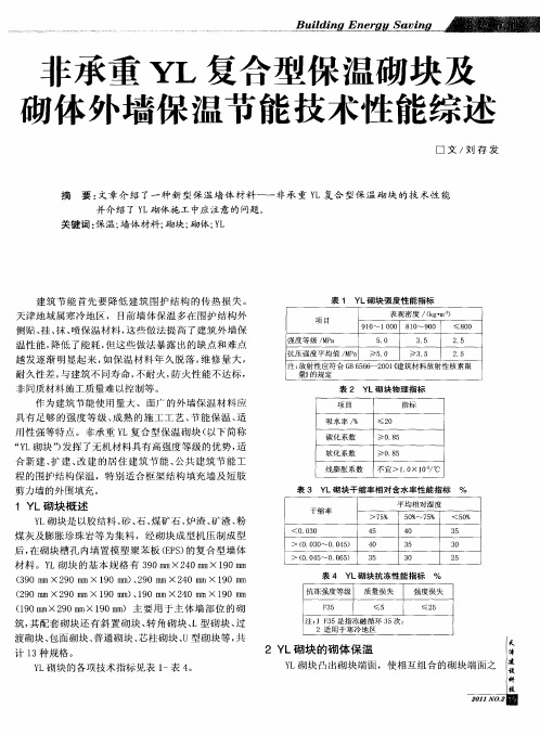 非承重YL复合型保温砌块及砌体外墙保温节能技术性能综述