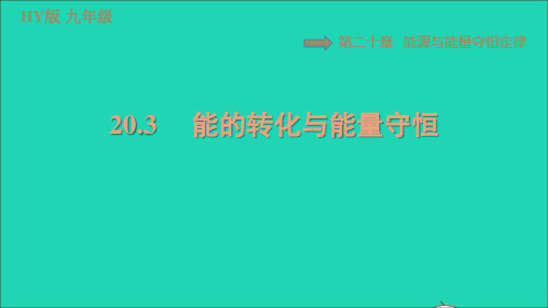 2022年九年级物理下册第二十章能源与能量守恒定律20.3能的转化与能量守恒习题课件新版粤教沪版