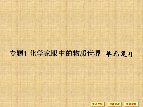 苏教版高中化学必修1 专题1 化学家眼中的物质世界 单元复习 名师公开课优质课件(19张)