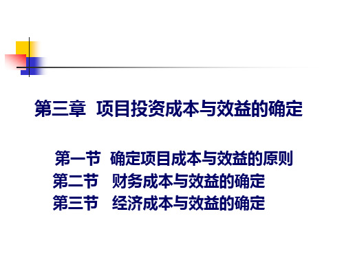 项目投资成本与效益的分析PPT课件