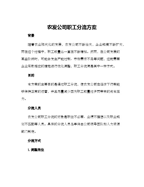 农发公司职工分流方案