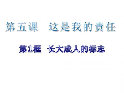 人民版《道德与法治》九年级上册2.1《长大成人的标志》课件(共25张PPT)