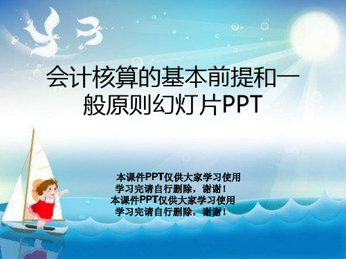 会计核算的基本前提和一般原则幻灯片PPT