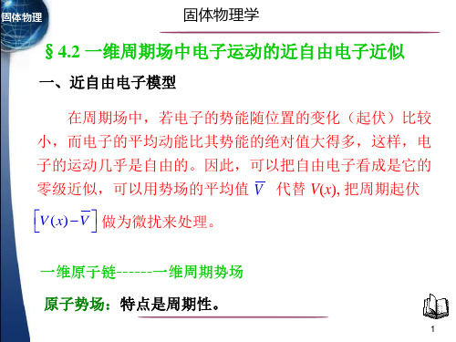 固体物理学§4.2 一维周期场中电子运动的近自由电子近似