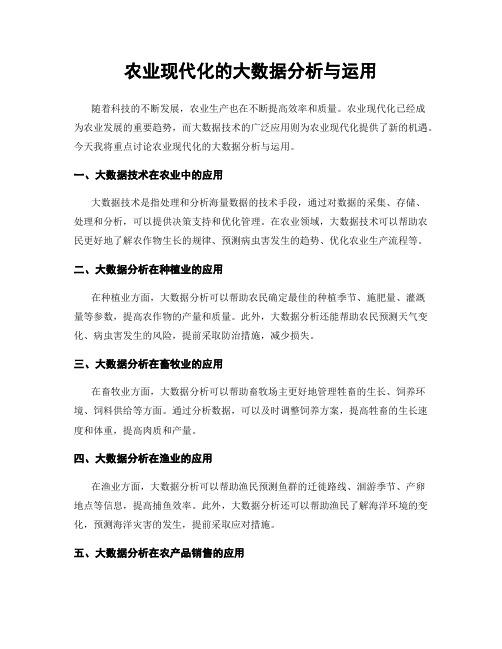 农业现代化的大数据分析与运用