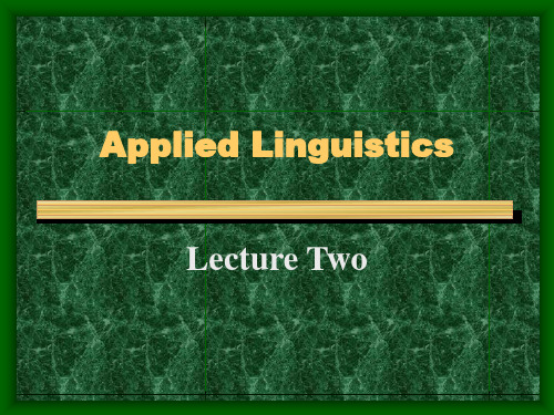 Applied Linguistics(2)