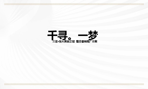 2019三亚恒大美丽之冠整合营销推广提报