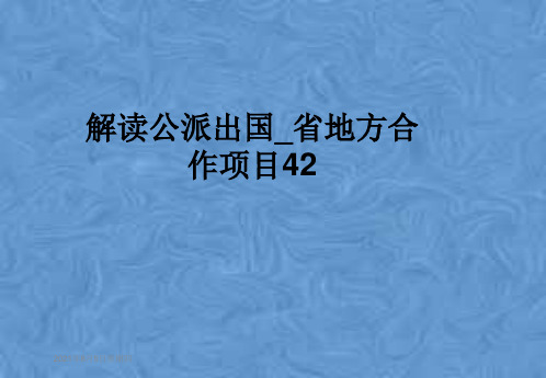 解读公派出国_省地方合作项目42