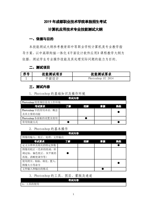 2019年成都职业技术学院单独招生考试计算机应用技术专业