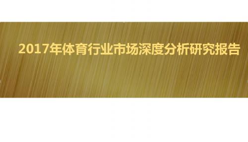 2017年体育行业市场深度分析研究报告