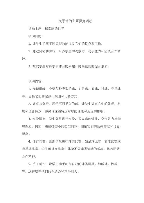 关于球的主题探究活动