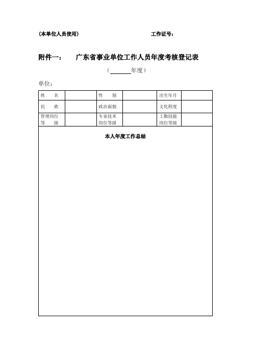 2017年年度考核表(空白)