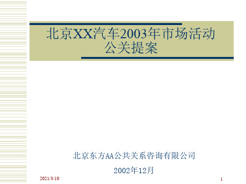 北京现代汽车市场活动公关提案