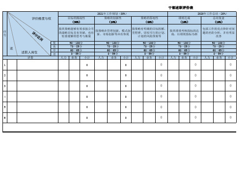 干部述职评估表