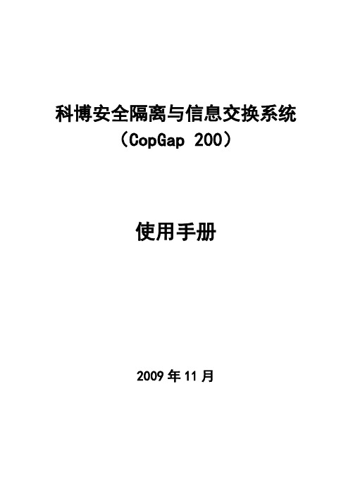 网闸CopGap管理手册(bs模式)