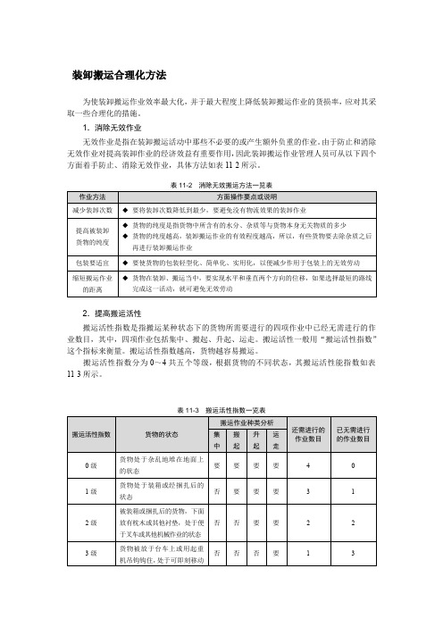 装卸搬运合理化方法