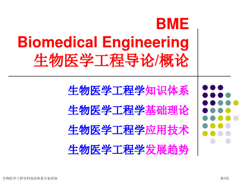 生物医学工程学科知识体系专家讲座