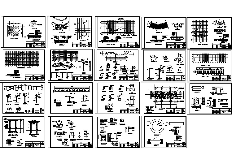 艺术花架施工套图-地面铺装CAD图