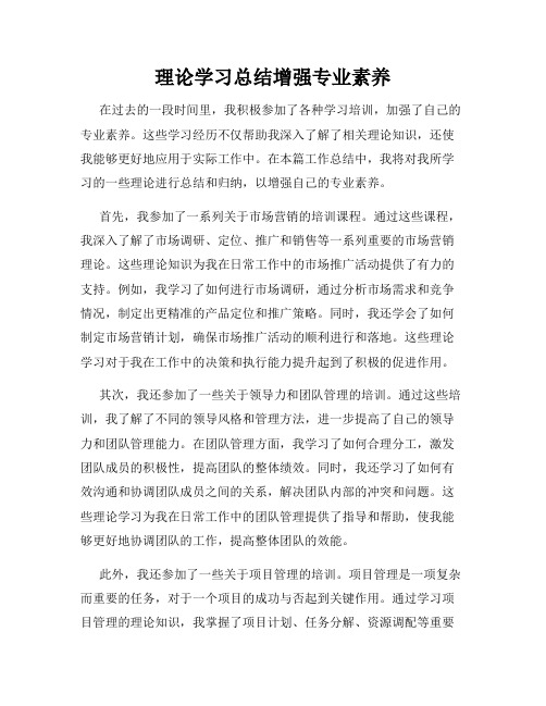 理论学习总结增强专业素养