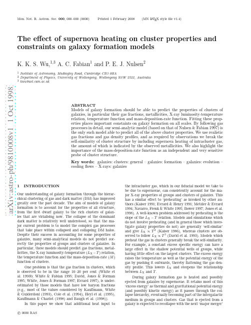 The effect of supernova heating on cluster properties and constraints on galaxy formation m