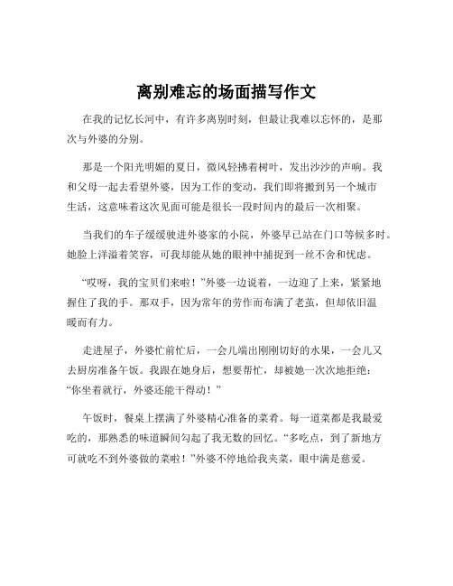 离别难忘的场面描写作文