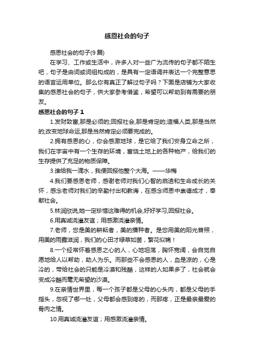 感恩社会的句子