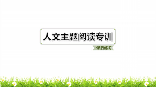 部编版四年级语文下册第三单元人文主题阅读专训 练习课件