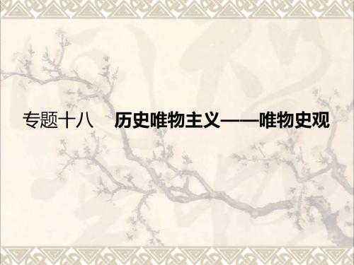 2018届高考政治一轮复习专题十八历史唯物主义_唯物史观课件