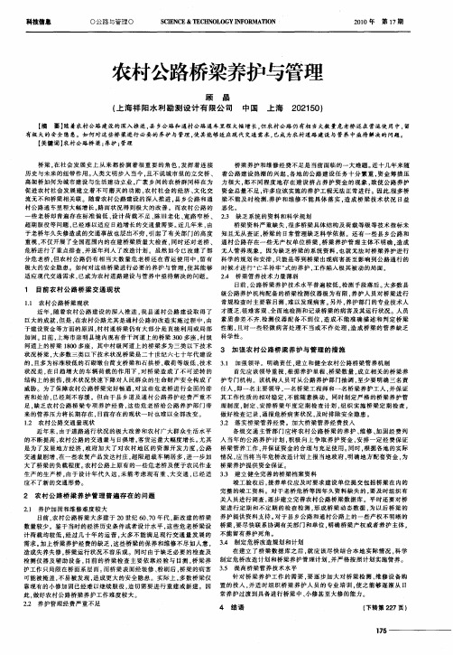 农村公路桥梁养护与管理