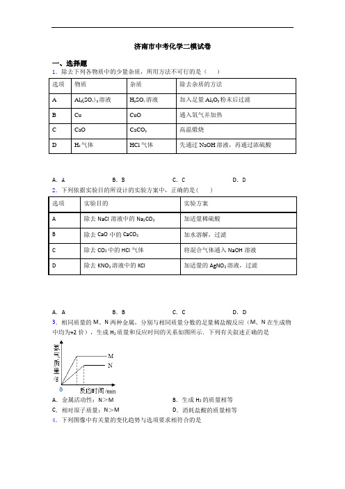 济南市中考化学二模试卷