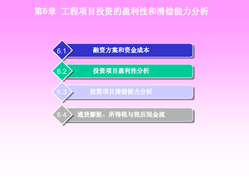 工程项目投资的盈利性和清偿能力分析(PPT 58页)