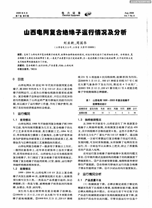 山西电网复合绝缘子运行情况及分析
