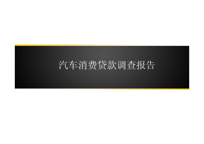 汽车消费贷款调查报告