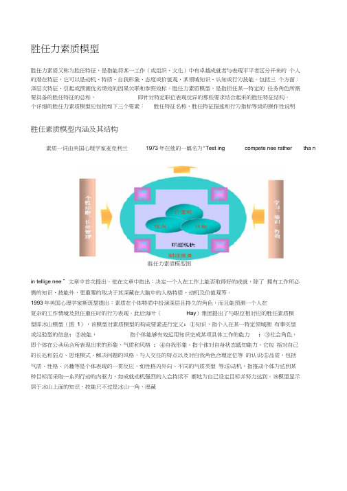 【HR知识】胜任力素质模型