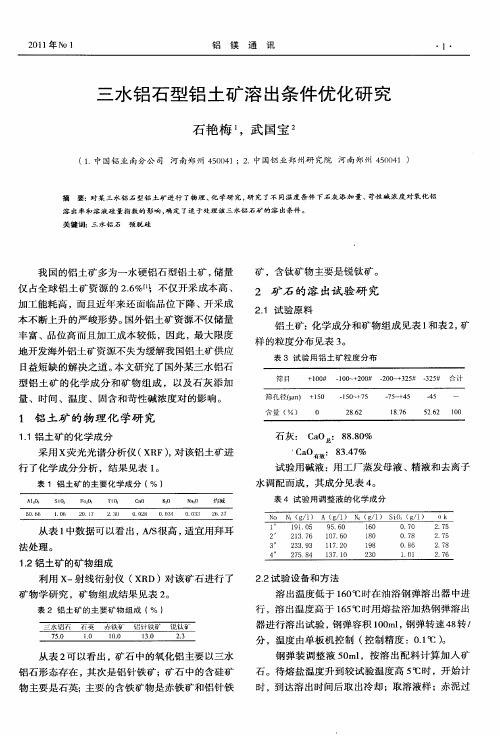 三水铝石型铝土矿溶出条件优化研究