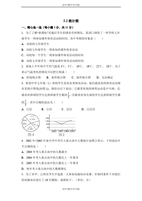 湘教版-数学-七年级上册-《统计图》同步练习1