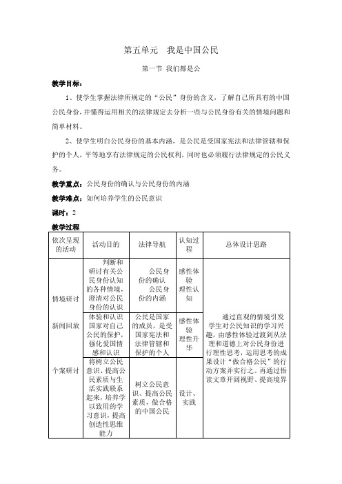 第五单元  我是中国公民