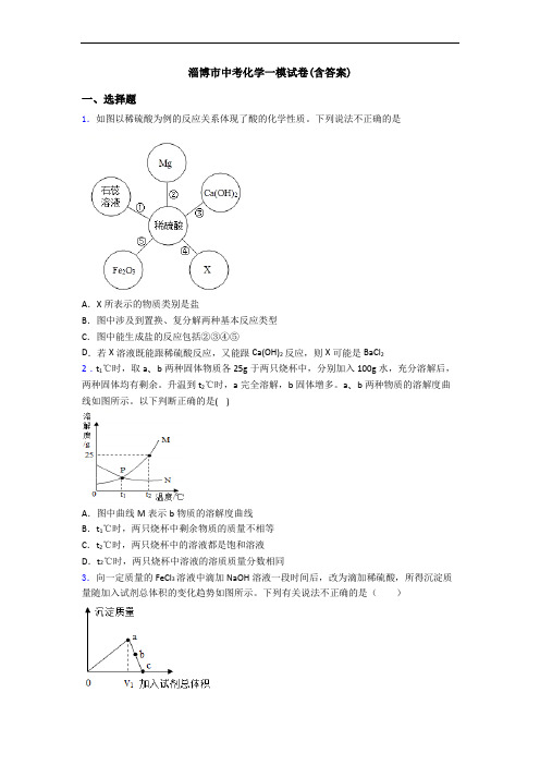 淄博市中考化学一模试卷(含答案)